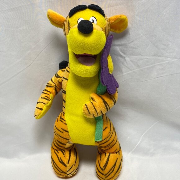 Tigger Plush Toy With Purple Flower By Ideal Toys Direct - Picture 2 of 8